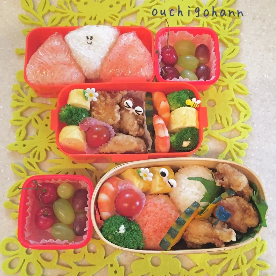 楽しみにしていた遠足♡の双子ちゃんお弁当^_^;|ichayaさん