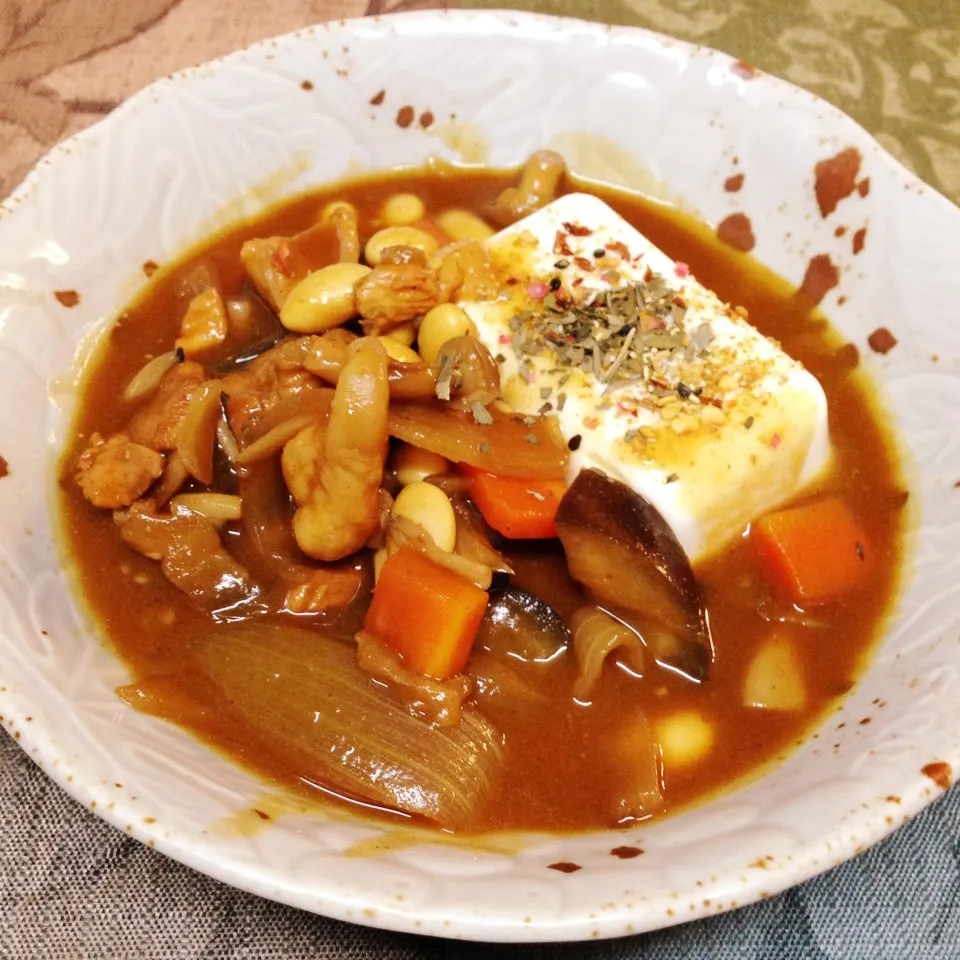 ＊チキン ビーンズカレー on 豆腐＊|henryさん