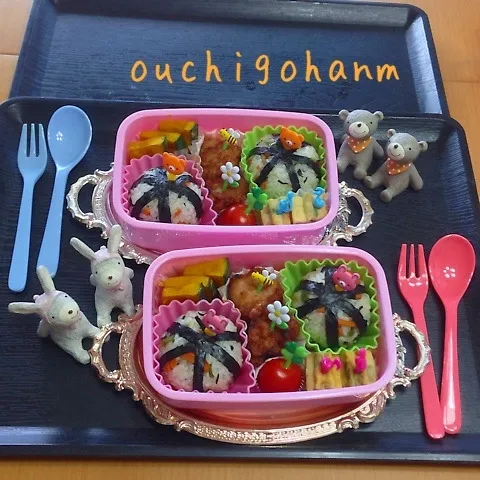 今日も喜んでくれるかなぁ♡の双子ちゃんお弁当^_^|ichayaさん