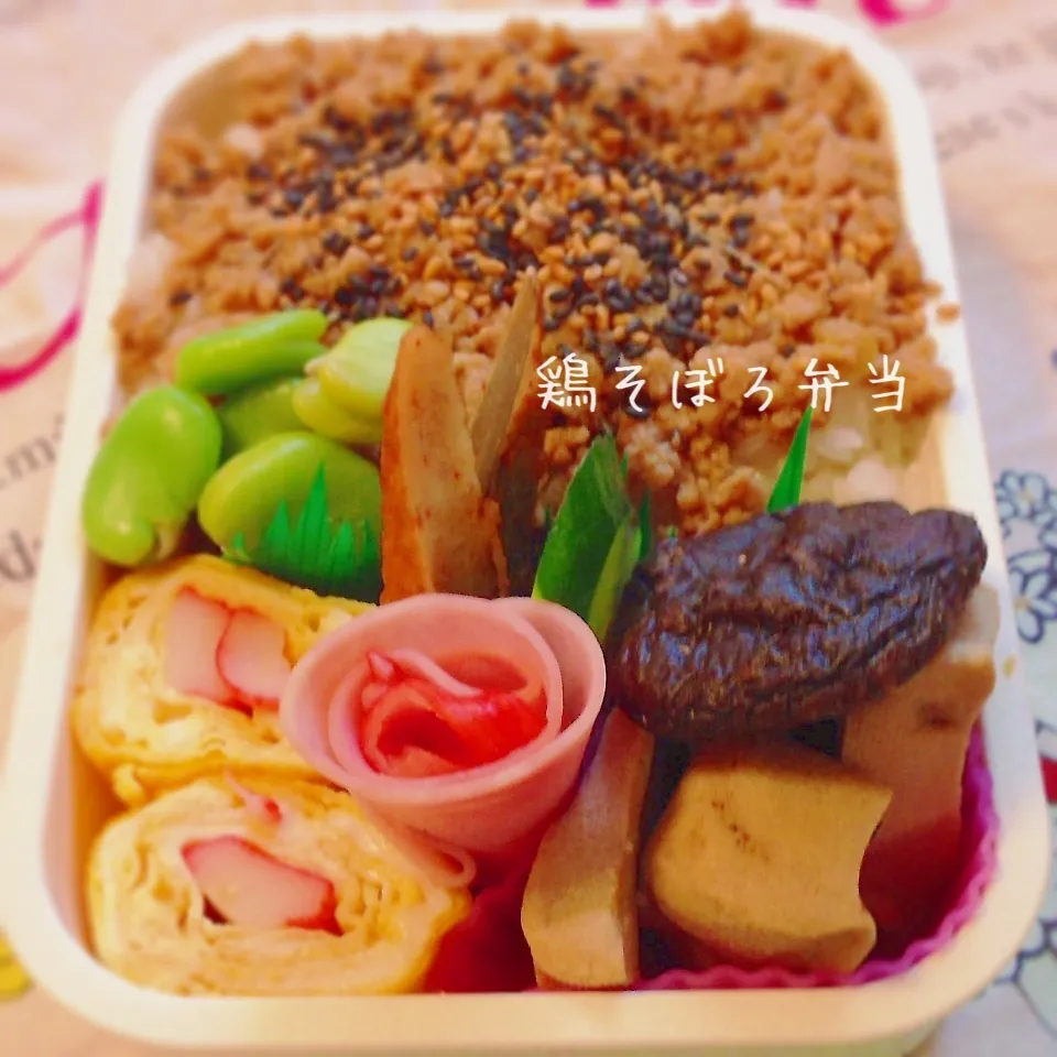 鶏そぼろ弁当|山田 奈味　Instagram ＊nmymd369さん