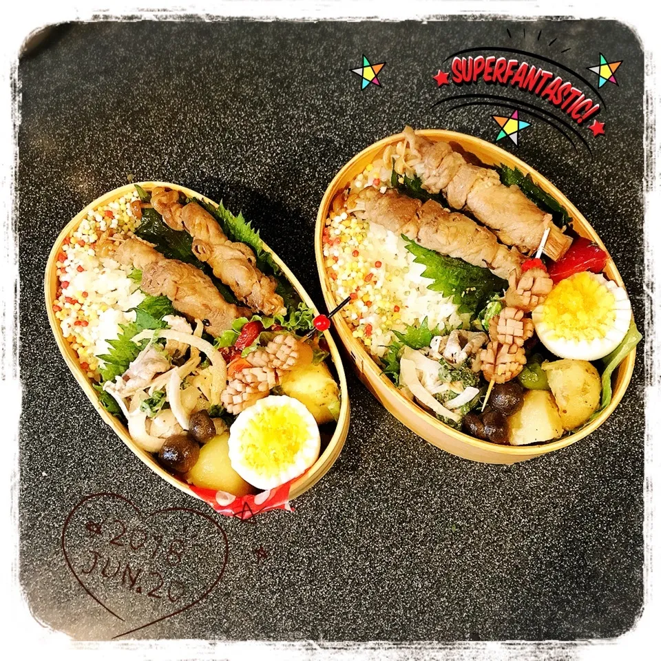 6/20 ☺︎☺︎ 豚えのき巻ポン酢ソテー🐽豚しゃぶ弁当☆|jon2さん