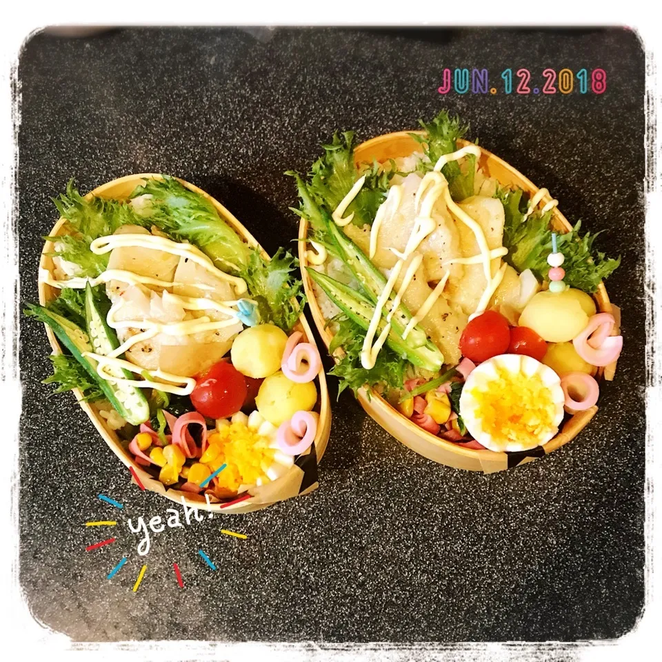 6/12 ☺︎☺︎ 白身魚レモンソテー🍋乗っけ弁当☆|jon2さん