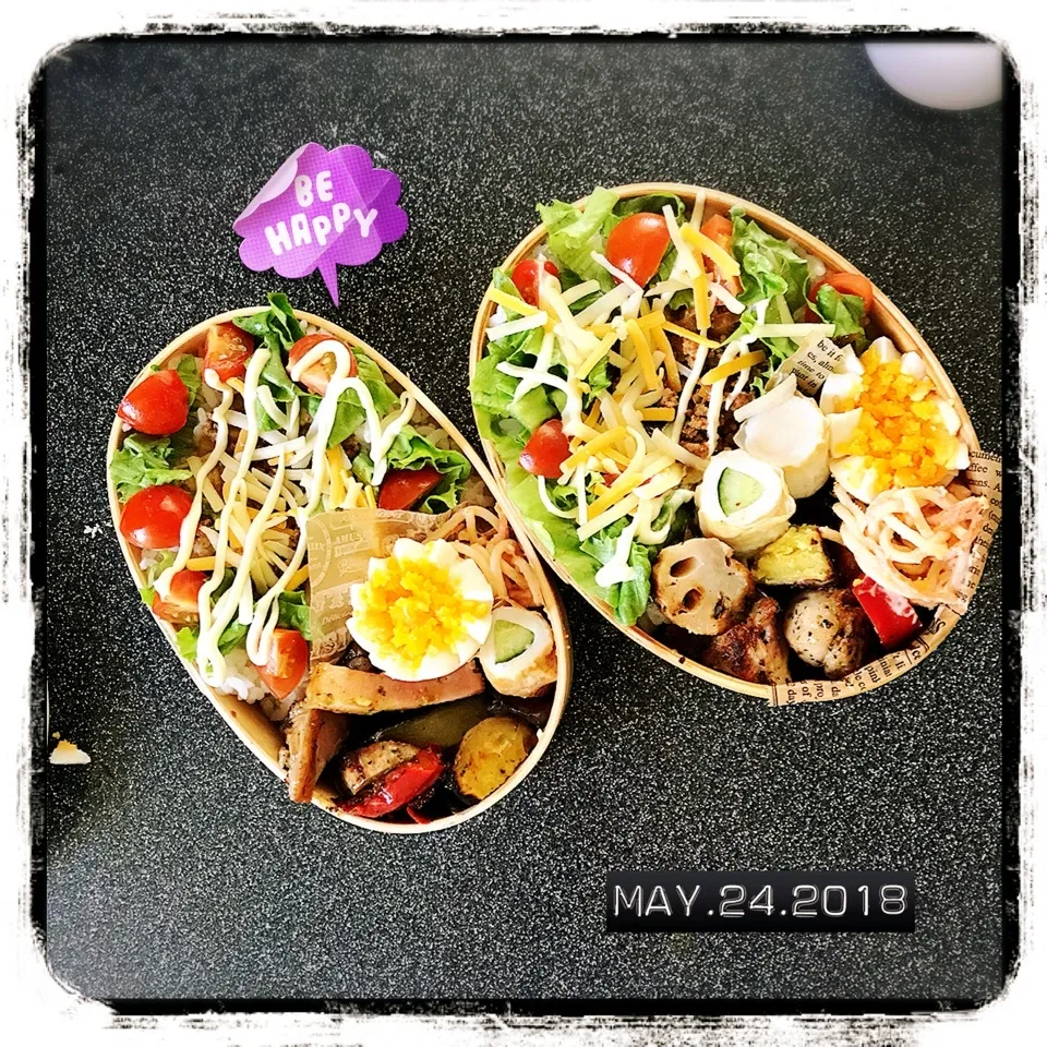 5/24 ☺︎☺︎ バジルチキンソテー🌱タコライス弁当☆|jon2さん