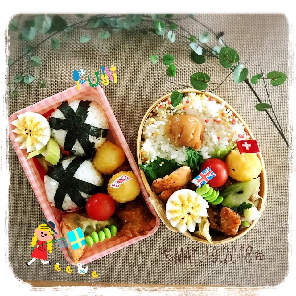 5/10☺︎︎☺︎︎サーモンソテー＆鶏竜田揚げ🐤遠足弁当☆|jon2さん