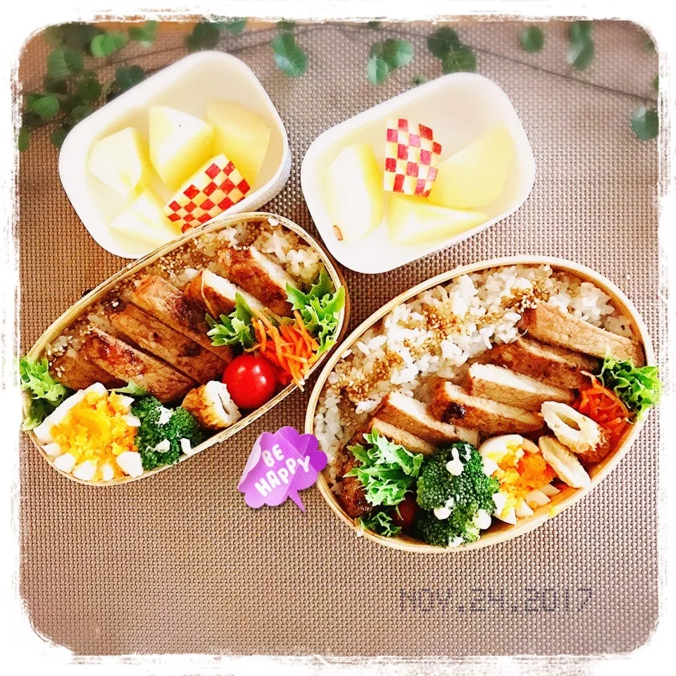 11/24 ☺︎☺︎ガーリック味噌味トンテキ🐷のっけ弁当♪|jon2さん