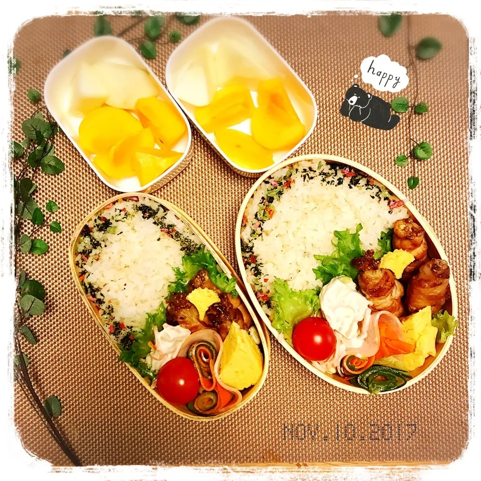 11/10 ☺︎☺︎ 甘辛豚肉えのき巻き🌀人参マリネ弁当♪|jon2さん