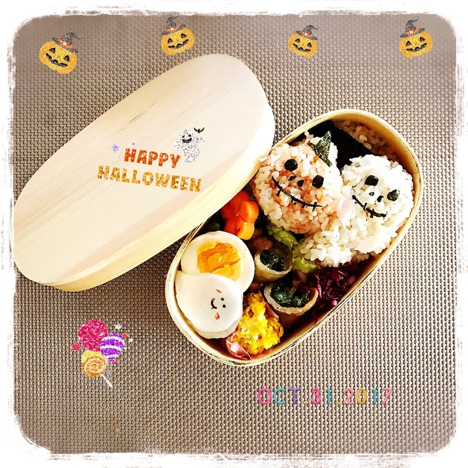 10/31 ☺︎ Halloweenおばけおにぎり👻弁当♪|jon2さん