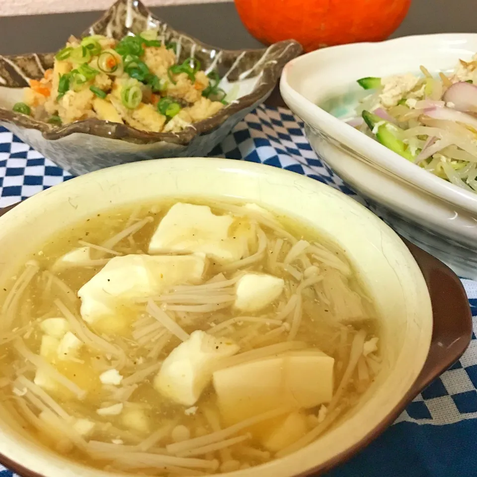 お豆腐とエノキの餡かけ|shakuyaku33443344さん