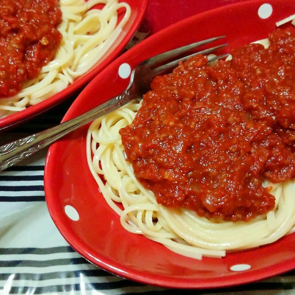 じっくり煮込んだミートソーススパゲティ(^o^)|Mayuさん