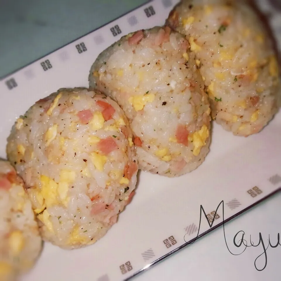 ななちさんのマネッコ～カルボナーラ風おにぎり(´▽`)ノ|Mayuさん
