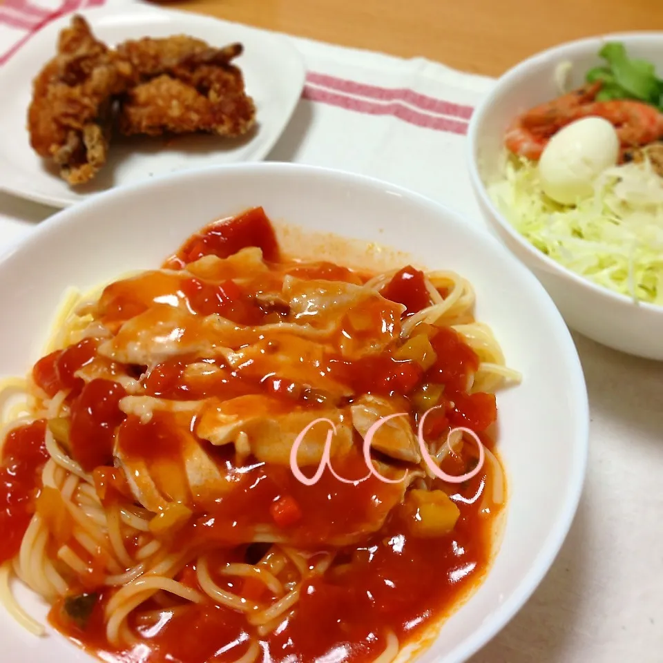 鶏肉の冷製トマトパスタ|acoさん