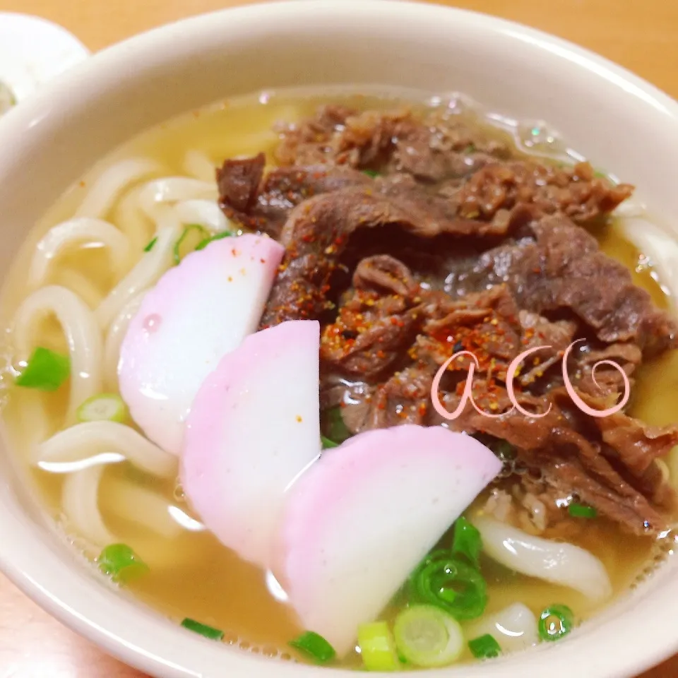 甘辛味付け牛肉で肉うどん|acoさん