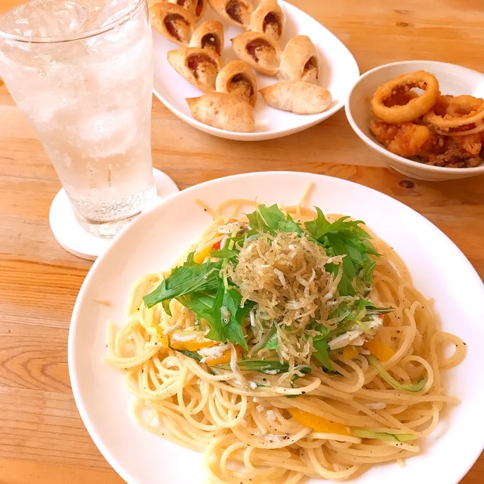 しらすとパプリカと水菜のオイルパスタ|Ruotoさん