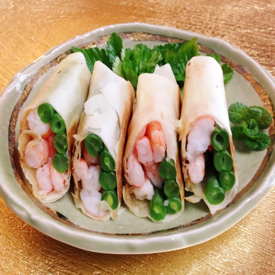 ＊海老とインゲンの春巻き＊|henryさん