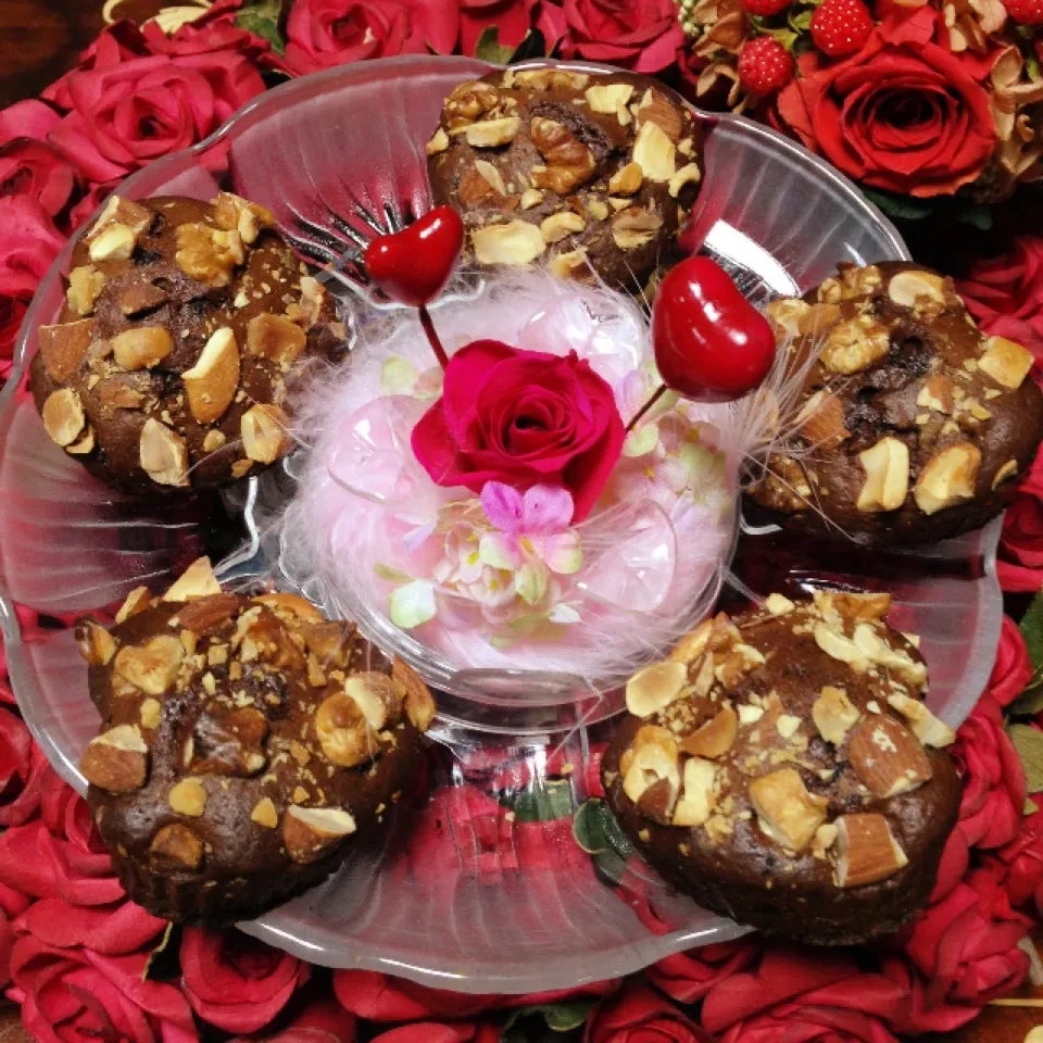 ♡ミックスナッツ❤︎チョコカップケーキ♡|henryさん