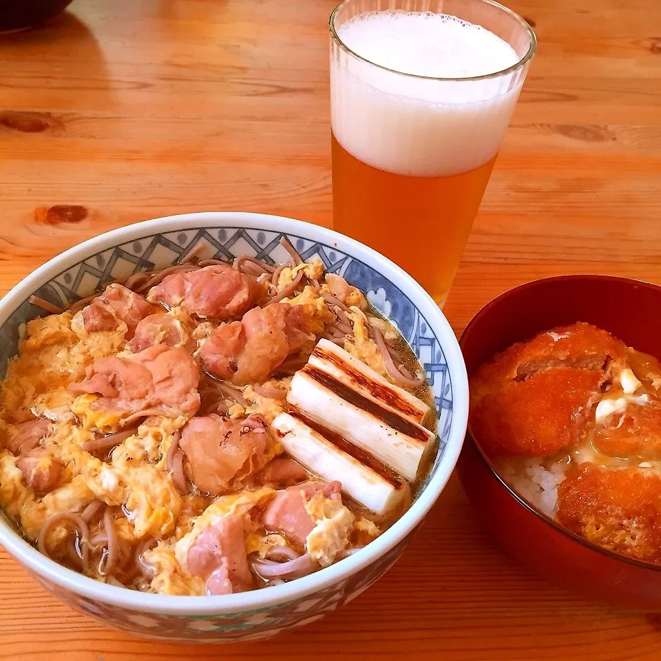 Snapdishの料理写真:親子南蛮蕎麦とミニカツ丼|Ruotoさん