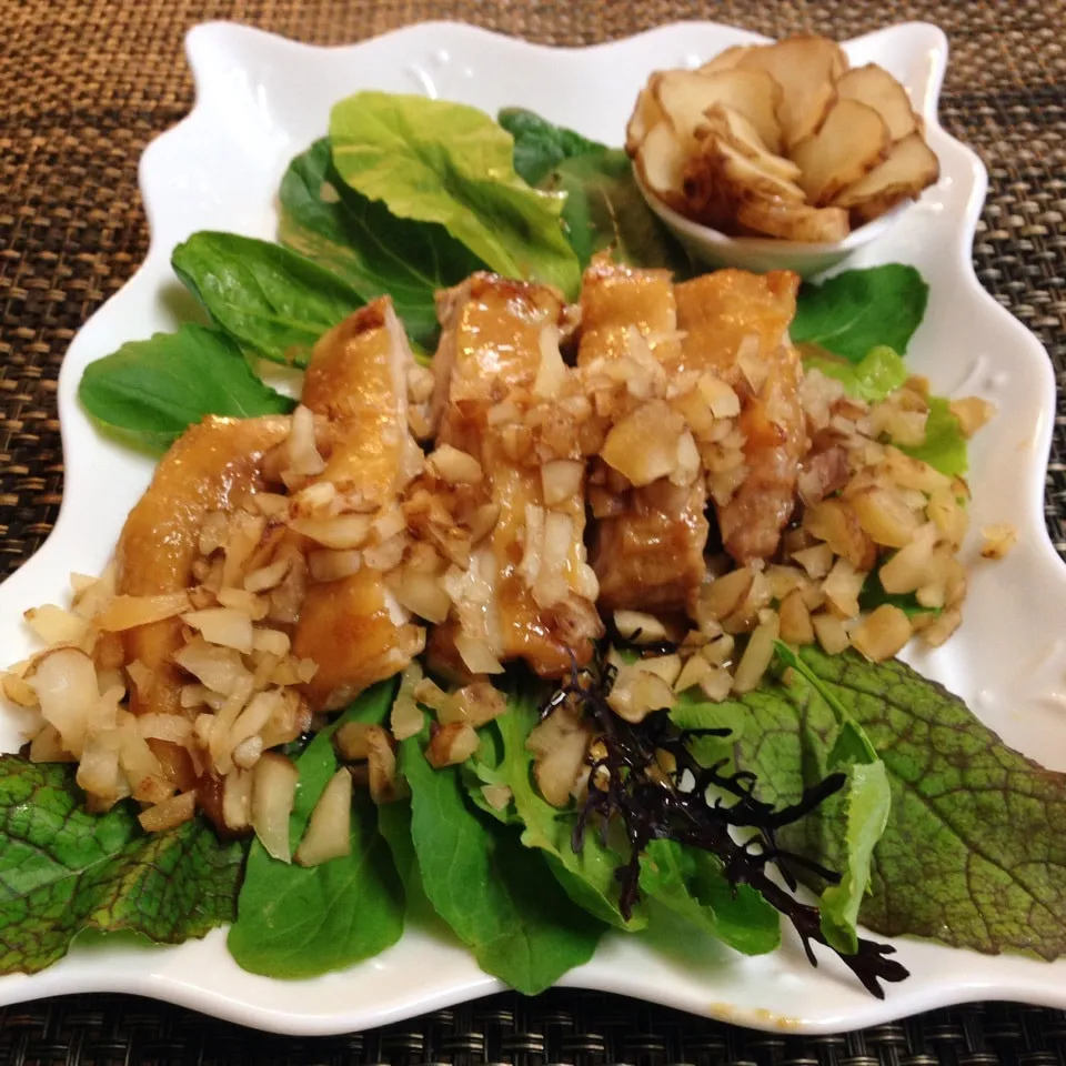 ＊八丁味噌ヨーグルト漬けチキン焼き＊菊芋味噌漬けのせ＊|henryさん