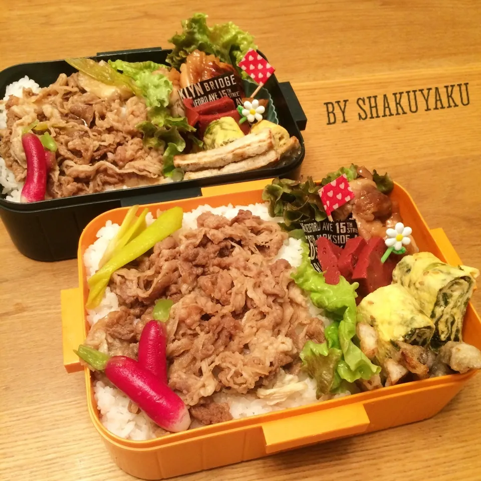 Snapdishの料理写真:高1高2息子弁当🍙|shakuyaku33443344さん