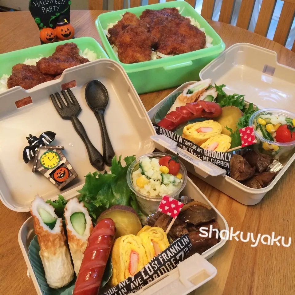 高1高2息子弁当♡ソースかつ丼|shakuyaku33443344さん