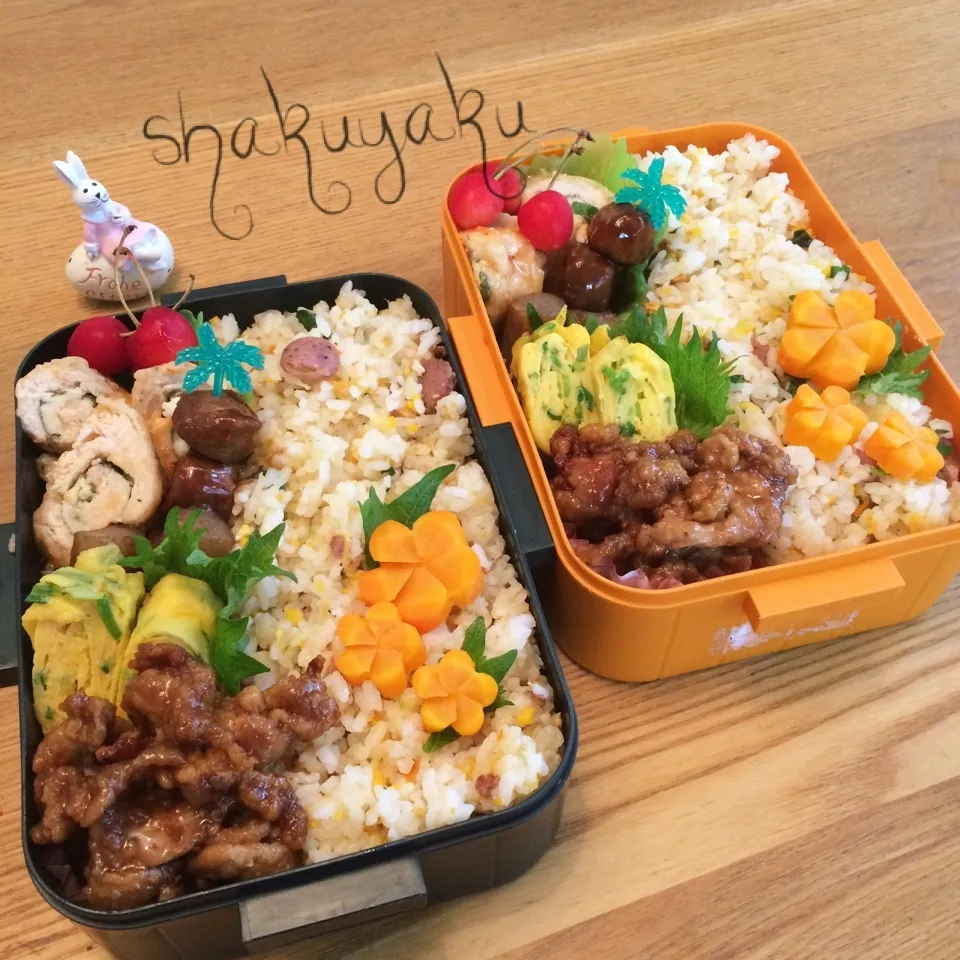 高1高2息子弁当♡チャーハン弁当|shakuyaku33443344さん