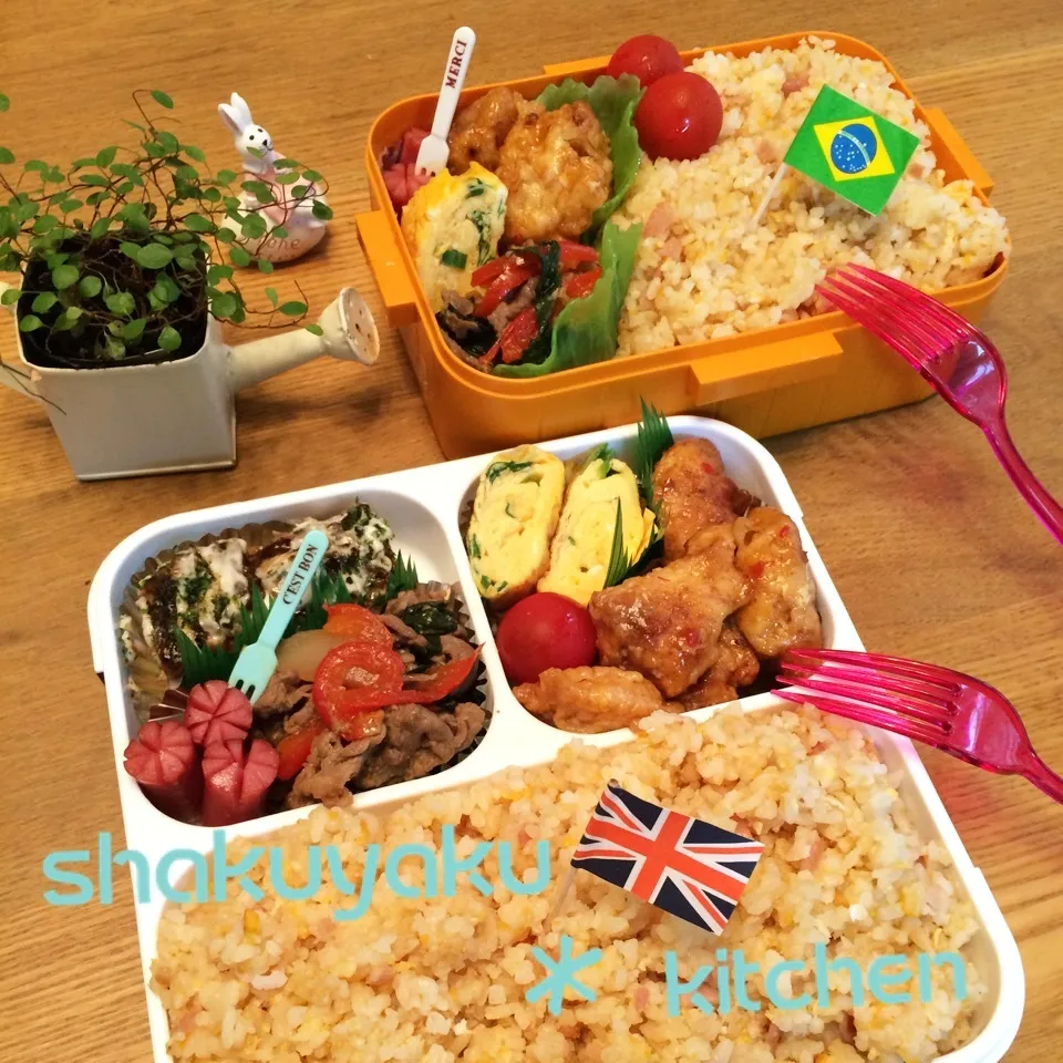 Snapdishの料理写真:高1 高2 弁当♡ チャーハン弁当|shakuyaku33443344さん