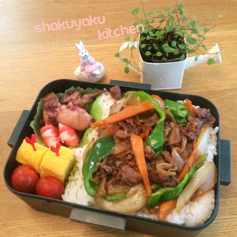 Snapdishの料理写真:高1 息子弁当♡ 1200ml プルコギ丼弁当|shakuyaku33443344さん