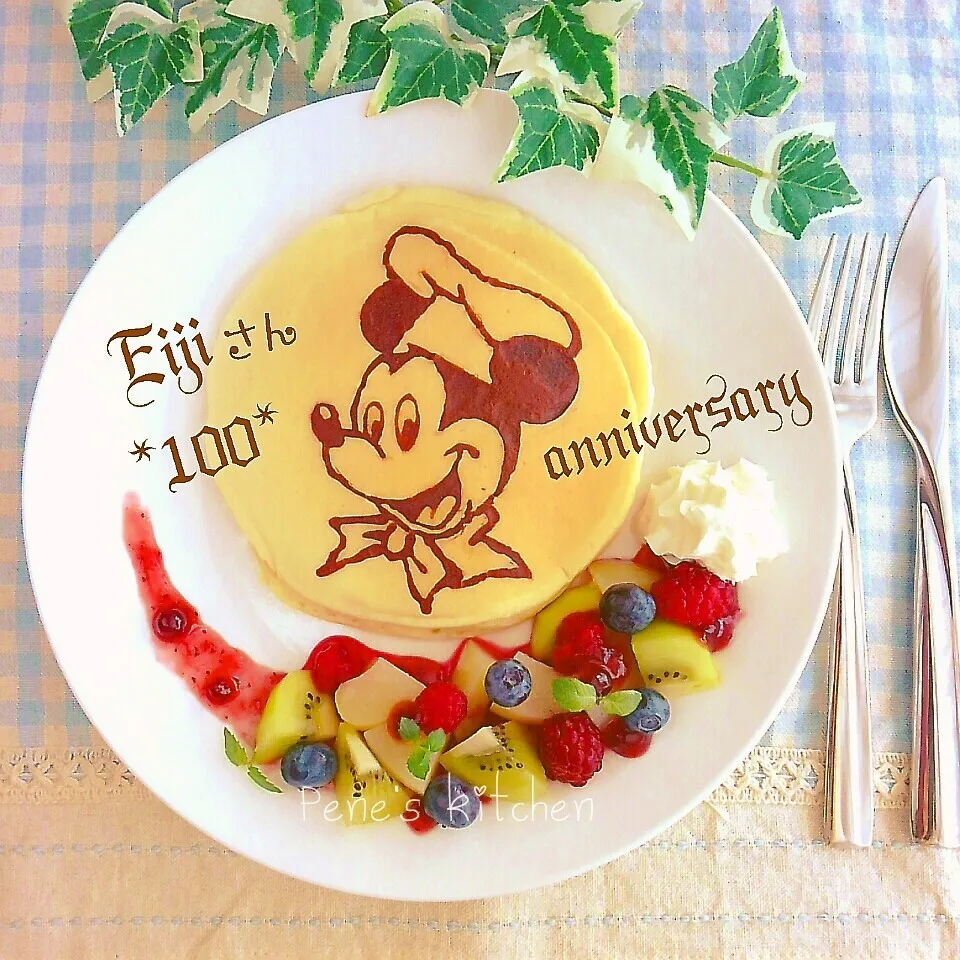 Eijiさん祝100☆パンケーキART|ペネロペさん