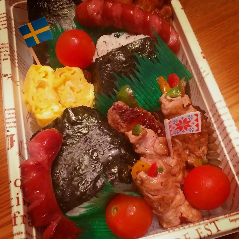 Snapdishの料理写真:マネっ子！今朝の息子弁当|shakuyaku33443344さん