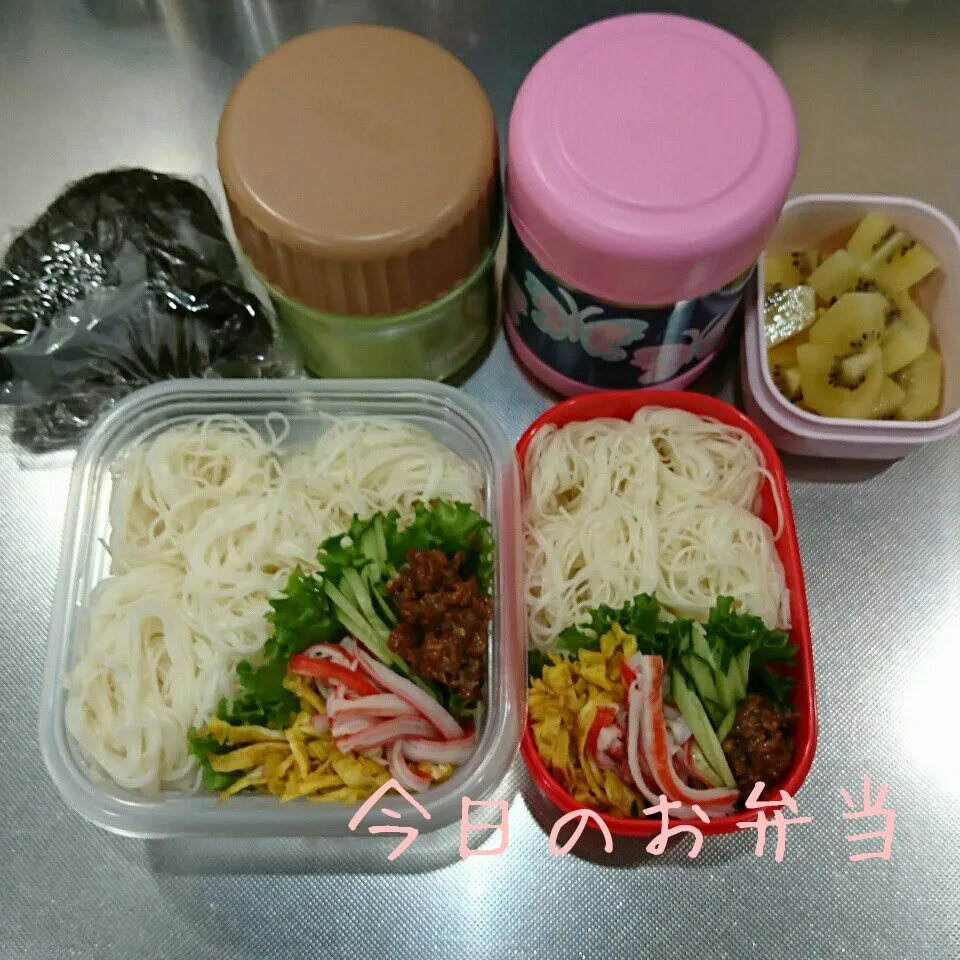 Snapdishの料理写真:今日のお弁当 パパ&中学生娘ちゃん(*^^*)|sakuhimaさん