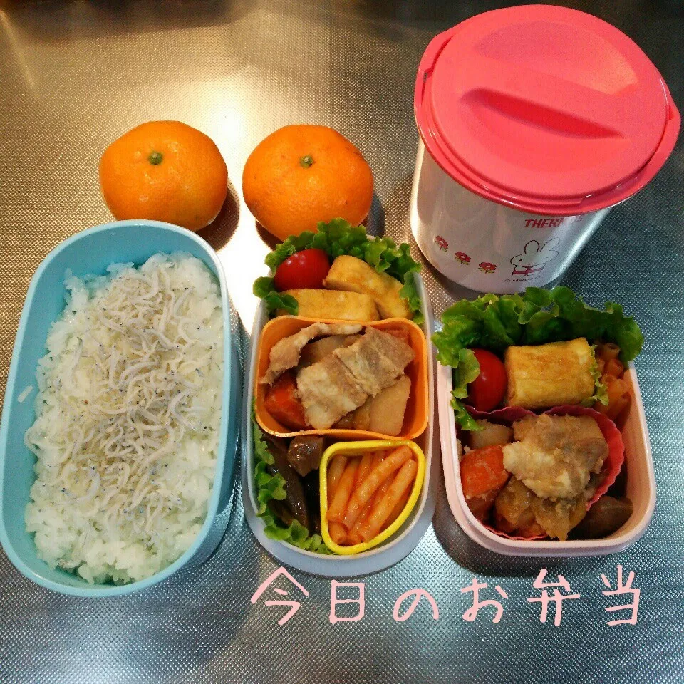 今日のお弁当 高校生娘ちゃん&中学生娘ちゃん(*^^*)|sakuhimaさん