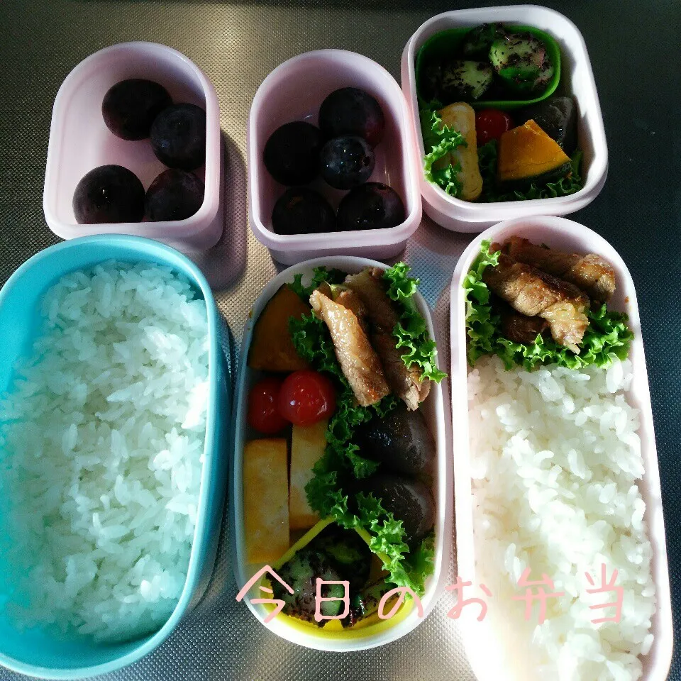 Snapdishの料理写真:今日のお弁当 高校生娘ちゃん&中学生娘ちゃん(*^^*)|sakuhimaさん