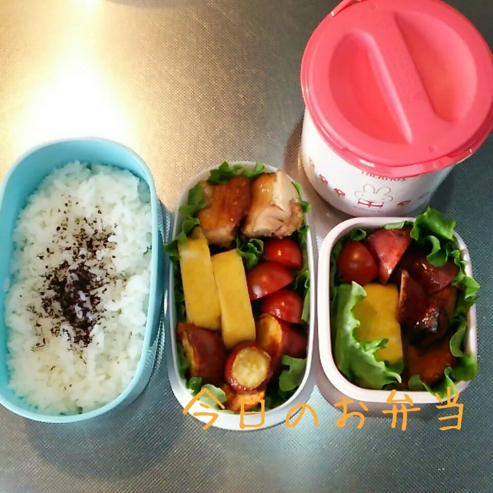 今日のお弁当 高校生娘ちゃん&中学生娘ちゃん(*^^*)|sakuhimaさん