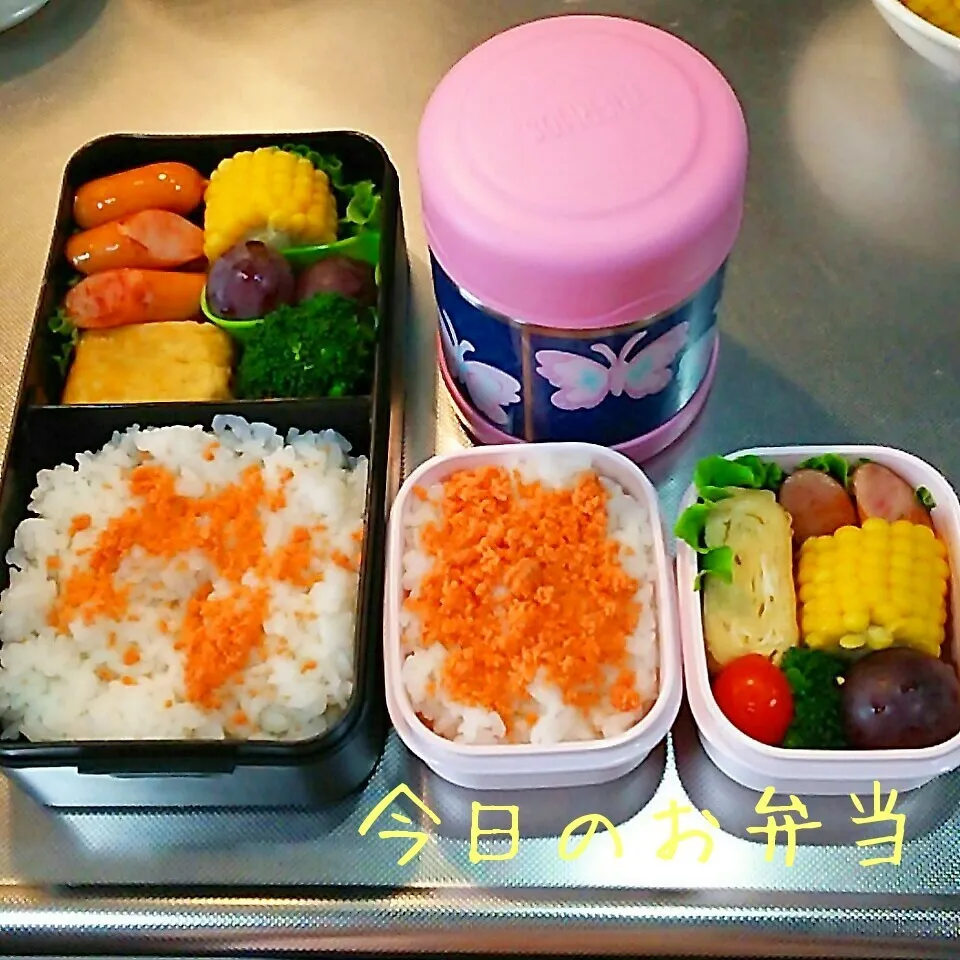 Snapdishの料理写真:今日のお弁当 パパ&小学生娘ちゃん(*^^*)|sakuhimaさん