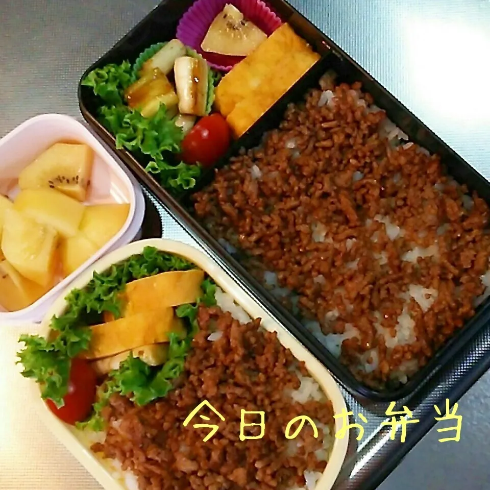 Snapdishの料理写真:今日のお弁当 パパ&小学生娘ちゃん(*^^*)|sakuhimaさん