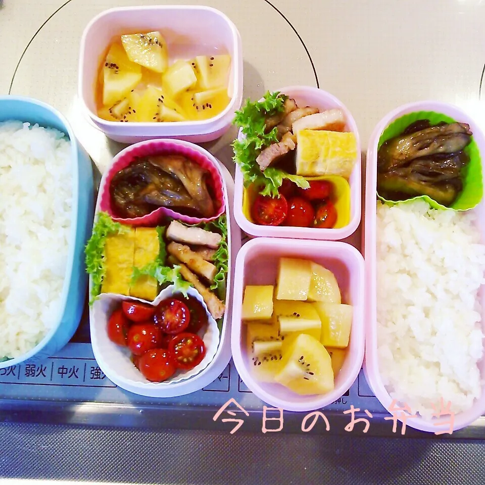 Snapdishの料理写真:今日のお弁当 高校生娘ちゃん＆小学生娘ちゃん(*^^*)|sakuhimaさん