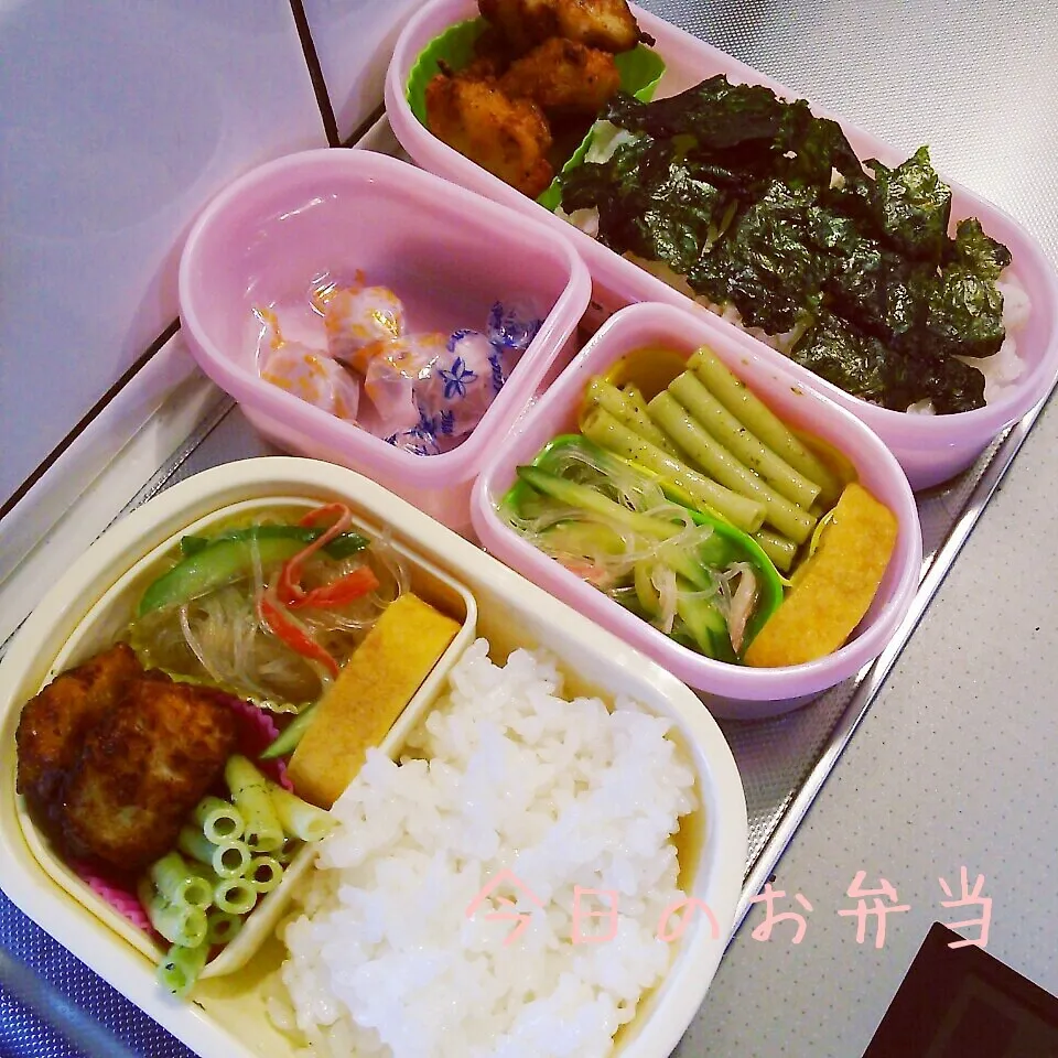 今日のお弁当 高校生娘ちゃん＆小学生娘ちゃん(*^^*)|sakuhimaさん