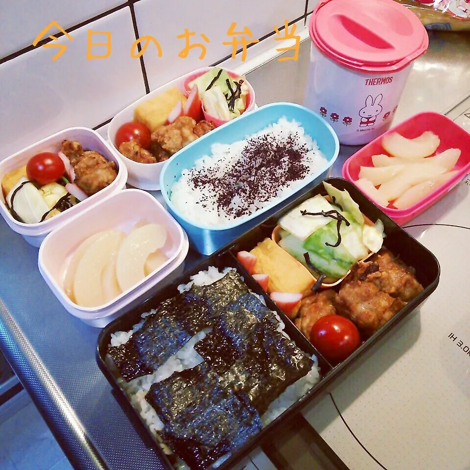 今日のお弁当 パパ・中学生娘ちゃん＆小学生娘ちゃん(*^^*|sakuhimaさん