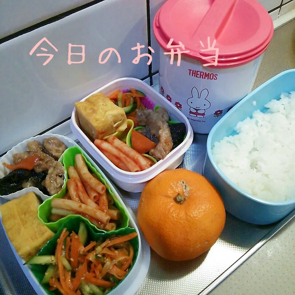 今日のお弁当 中学生娘＆小学生娘(*^^*)|sakuhimaさん