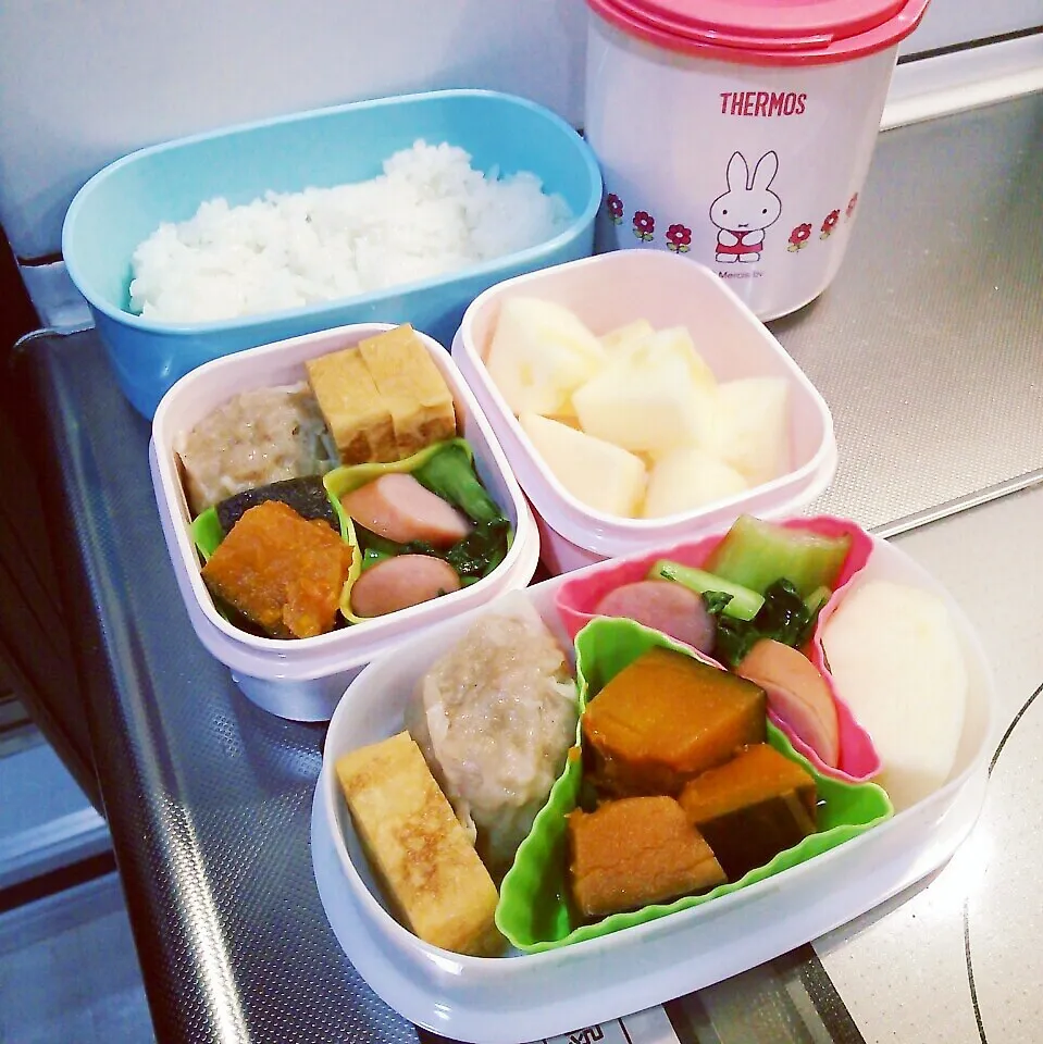 今日のお弁当 中学生娘＆小学生娘(*^^*)|sakuhimaさん