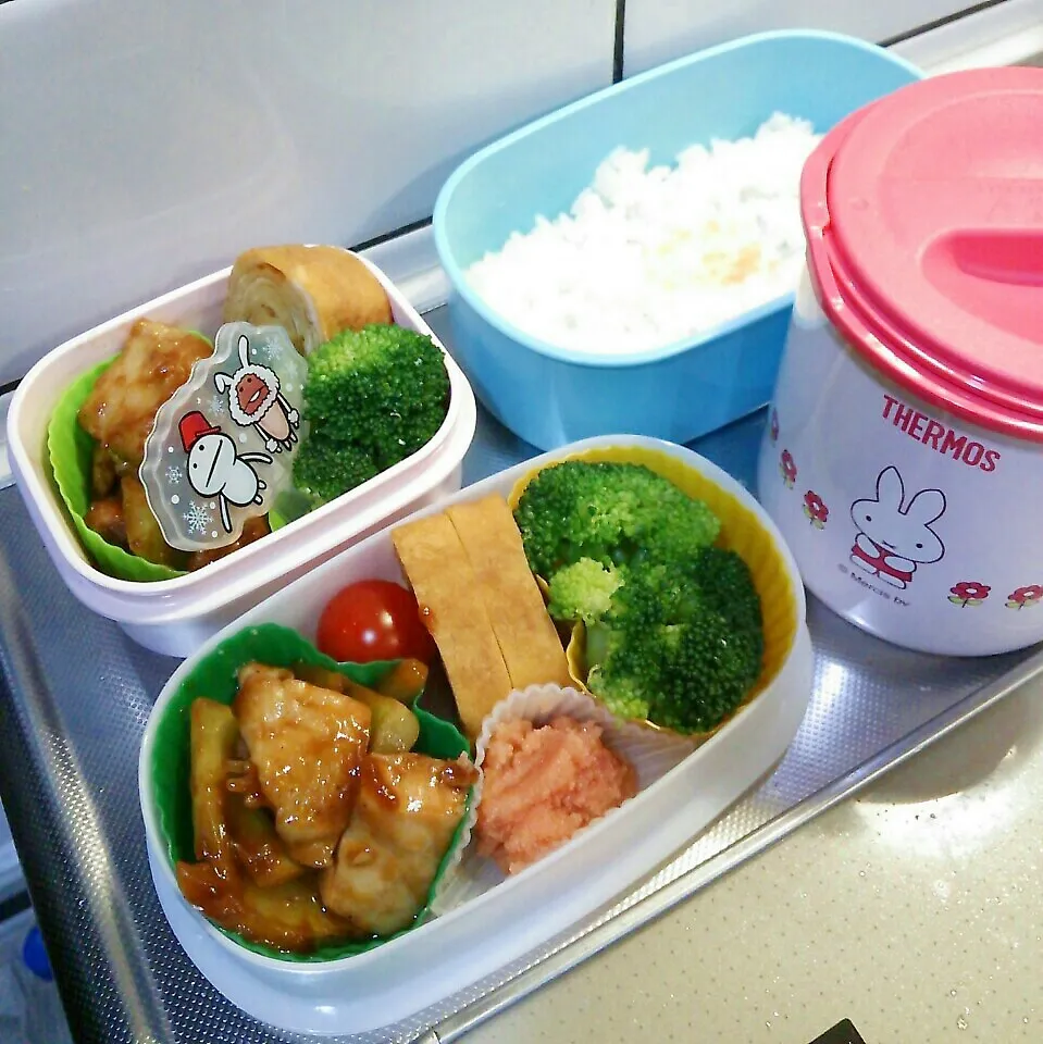 今日のお弁当 中学生娘＆小学生娘(*^^*)|sakuhimaさん