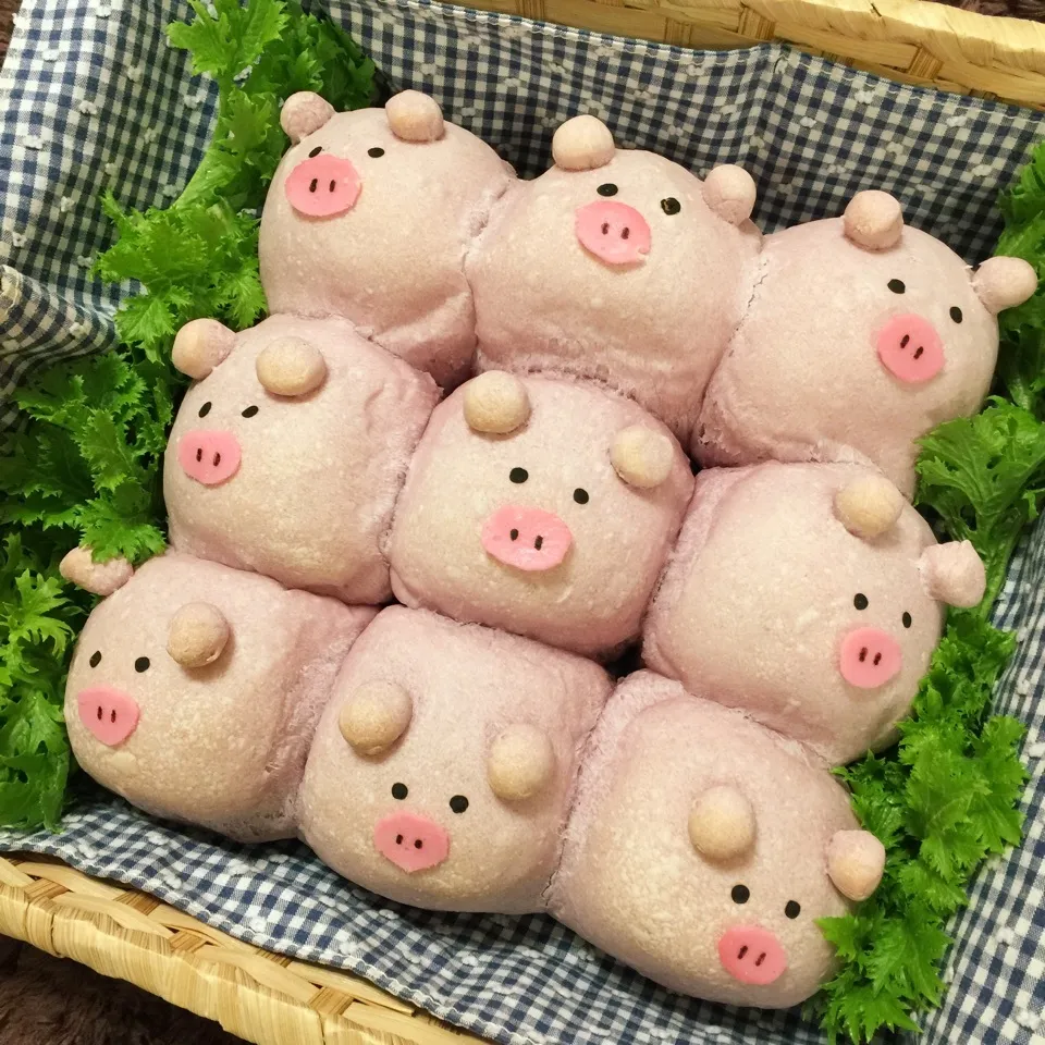 Snapdishの料理写真:子ブタぶうぶうちぎりパン|らぴすらずり(らぴ)さん