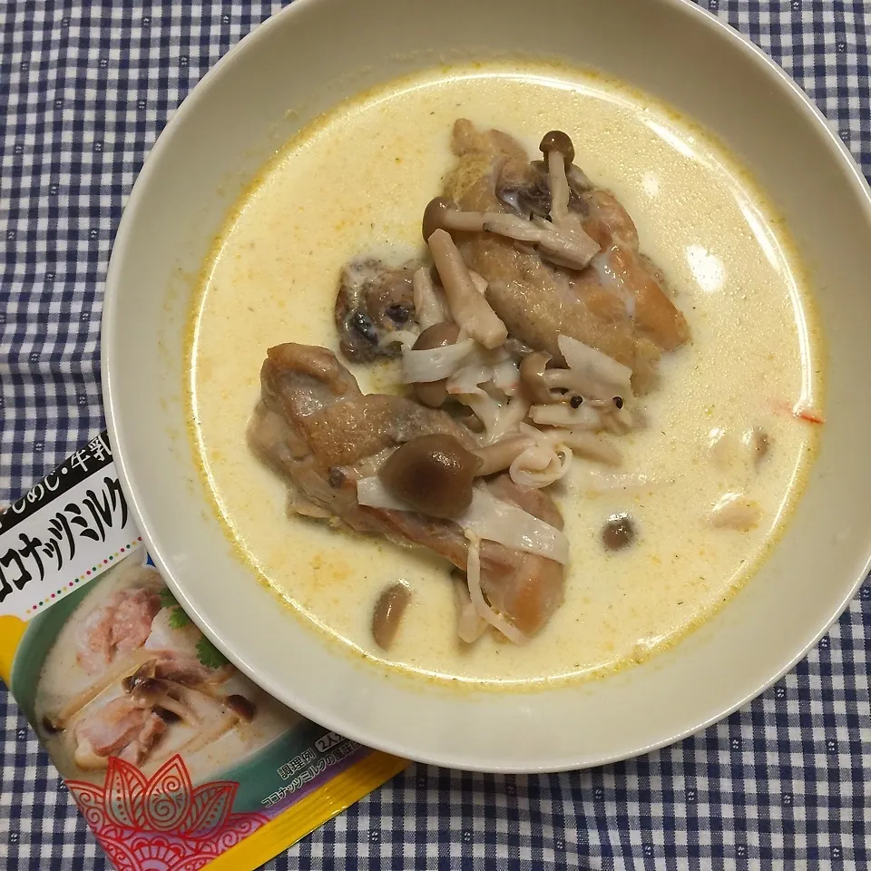 Snapdishの料理写真:骨つき鶏モモ肉のココナッツミルク煮|らぴすらずり(らぴ)さん