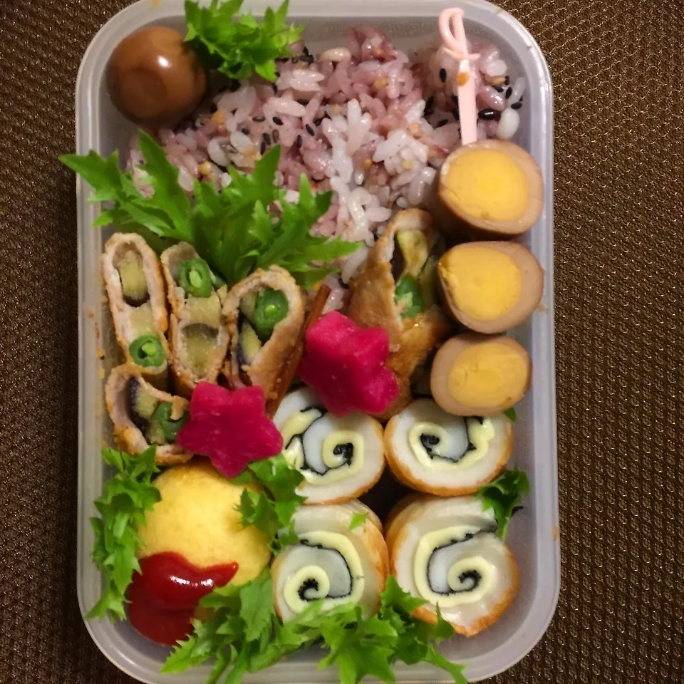 Snapdishの料理写真:【巻きＳ】中2弁当♪週末は部活の大会♪|らぴすらずり(らぴ)さん