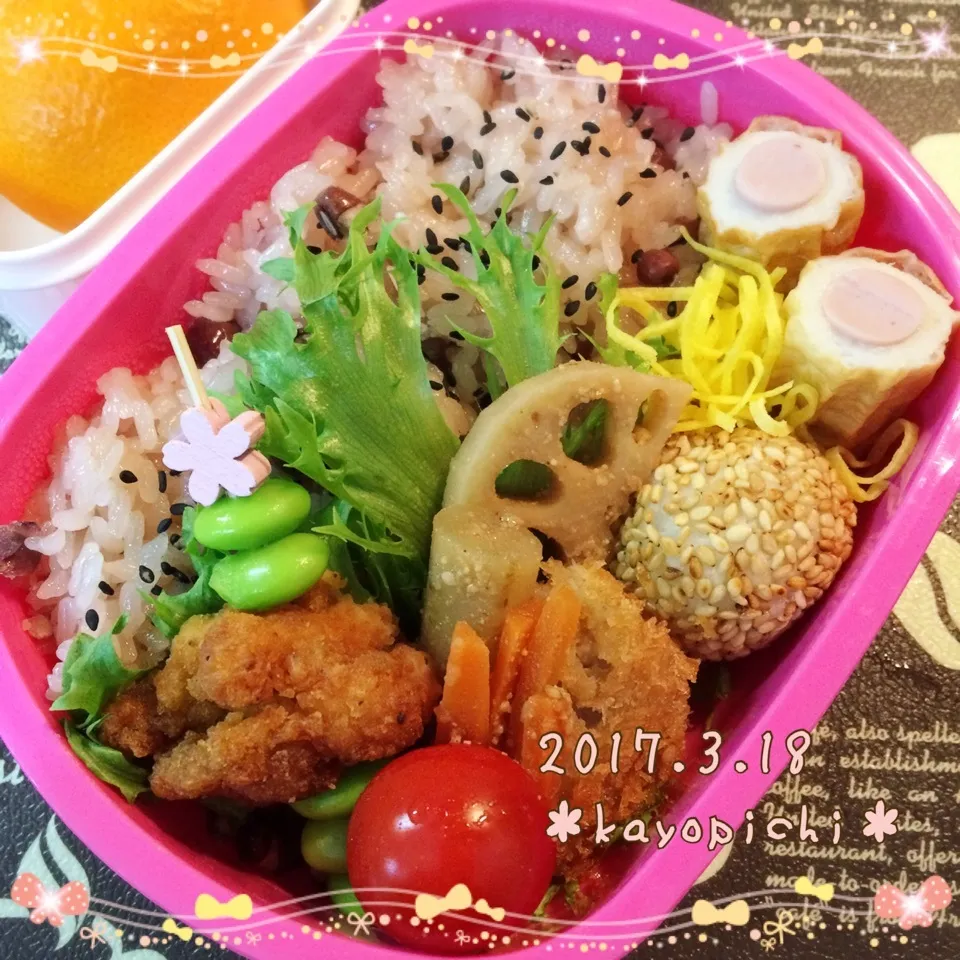 Snapdishの料理写真:お赤飯~♪のお弁当~♪|Kayopichiさん