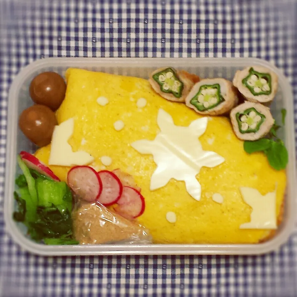 結果が衝撃的な中学生オムライス弁当|らぴすらずり(らぴ)さん