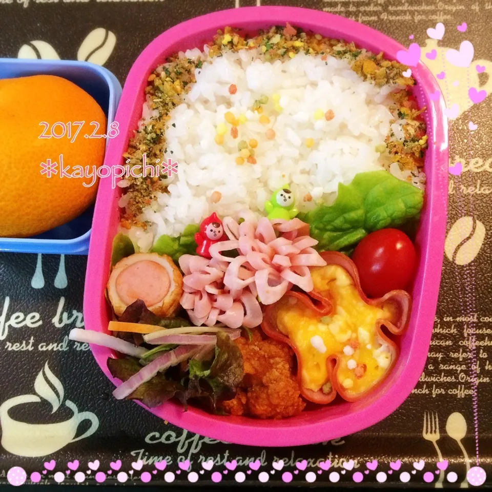 今日のお弁当❤ハムエッグのお花🌸🌸🌸|Kayopichiさん