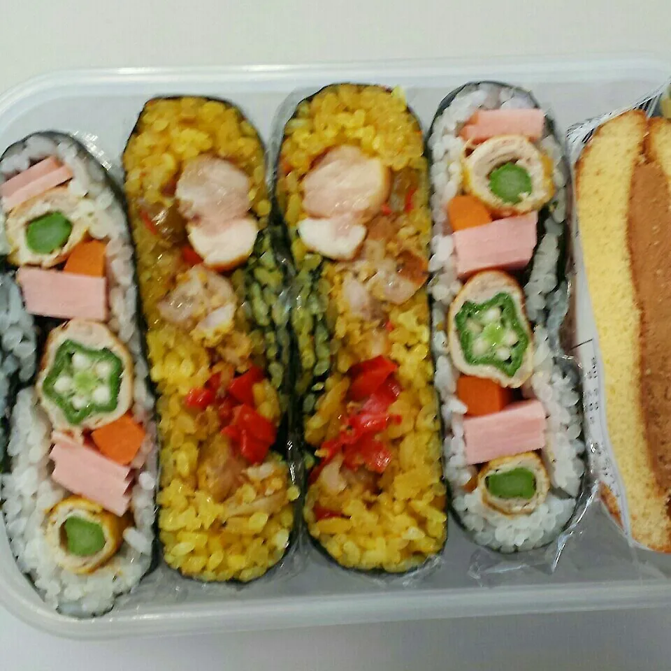 Snapdishの料理写真:中学生母のおにぎらず弁当|らぴすらずり(らぴ)さん