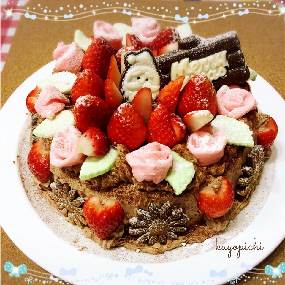 Snapdishの料理写真:チョコレートクリスマスケーキ❤|Kayopichiさん