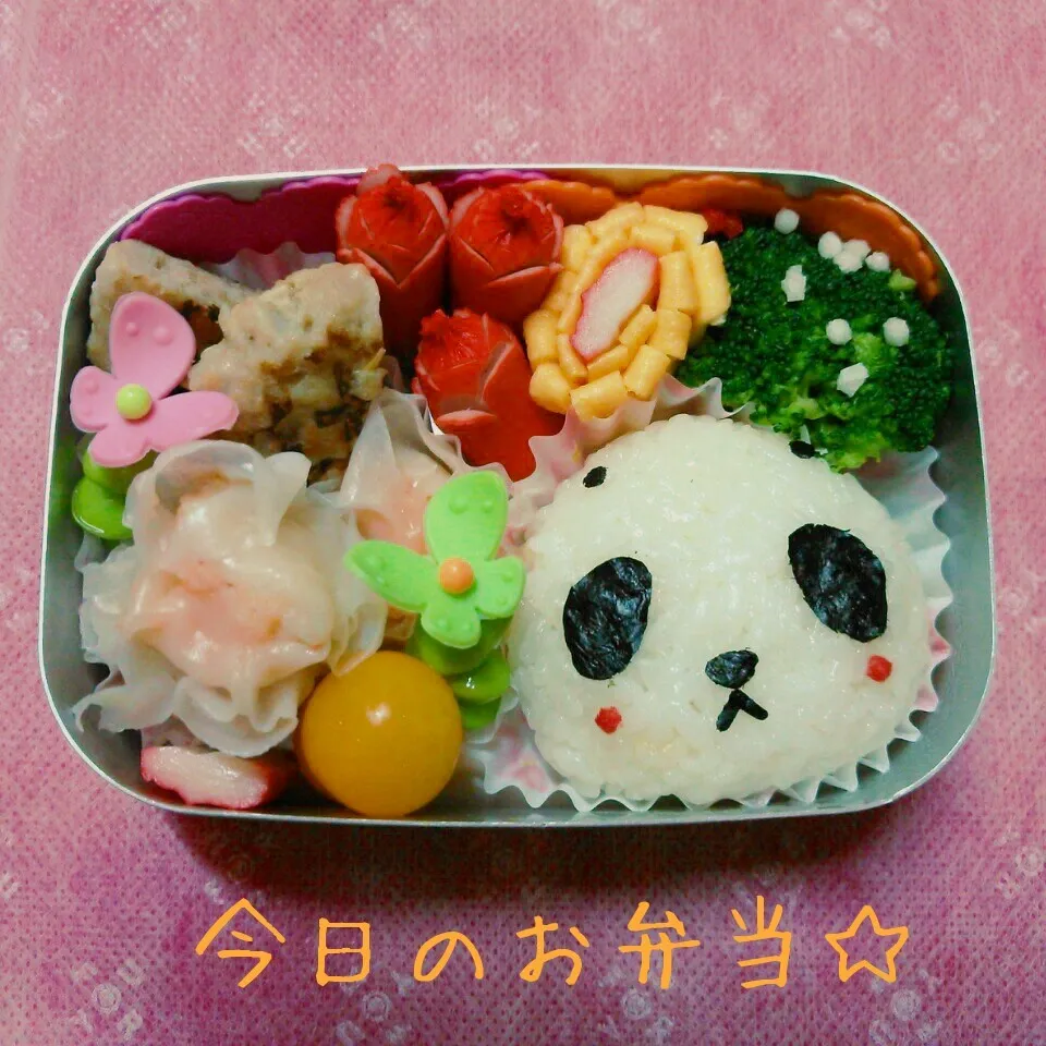 2016年3月8日 お花畑パンダちゃん弁当♡|ししゃもさん