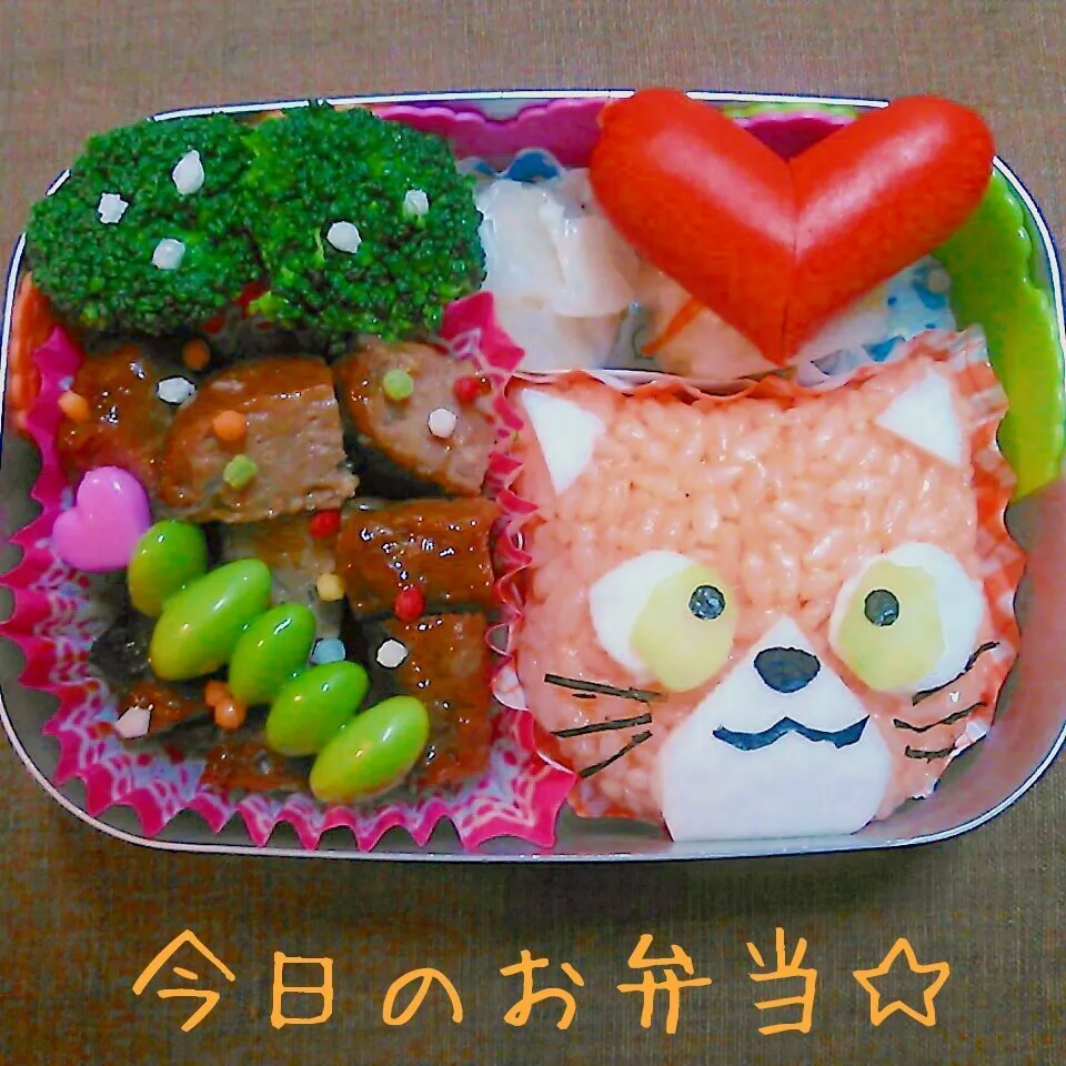 Snapdishの料理写真:2015年2月24日　みかん絵日記のみかんちゃん♡弁当|ししゃもさん